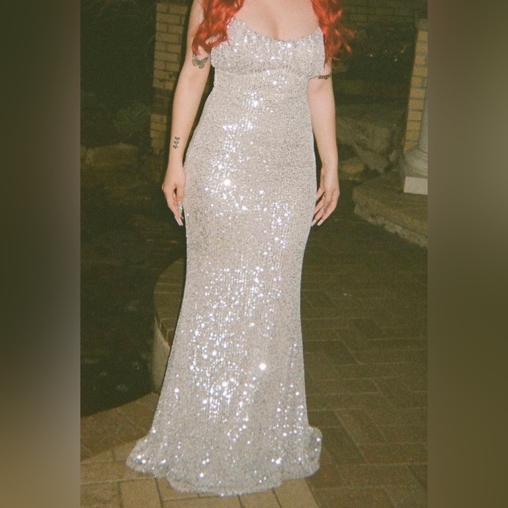 Windsor ☆ Silver Sequin Maxi Dress